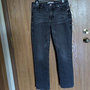 Cabi Black Denim High Straight Jeans, 8